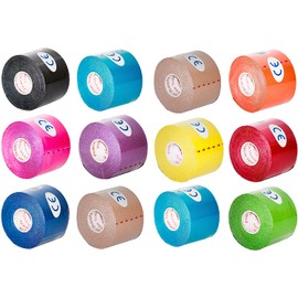 Kinesiology Tape Pro, Athletic Waterproof Muscle Support Adhesive Kinesio Sport Tape for Athletes 2 inches x 16.4 feet, 12 Rolls, Assorted