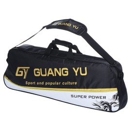 PATIKIL 3 Racquet Tennis Bag, Badminton Racket Backpack Waterproof Duffel Bag Sport Equipment Carrying Bag Big Capacity with Adjustable Shoulder Strap, Black