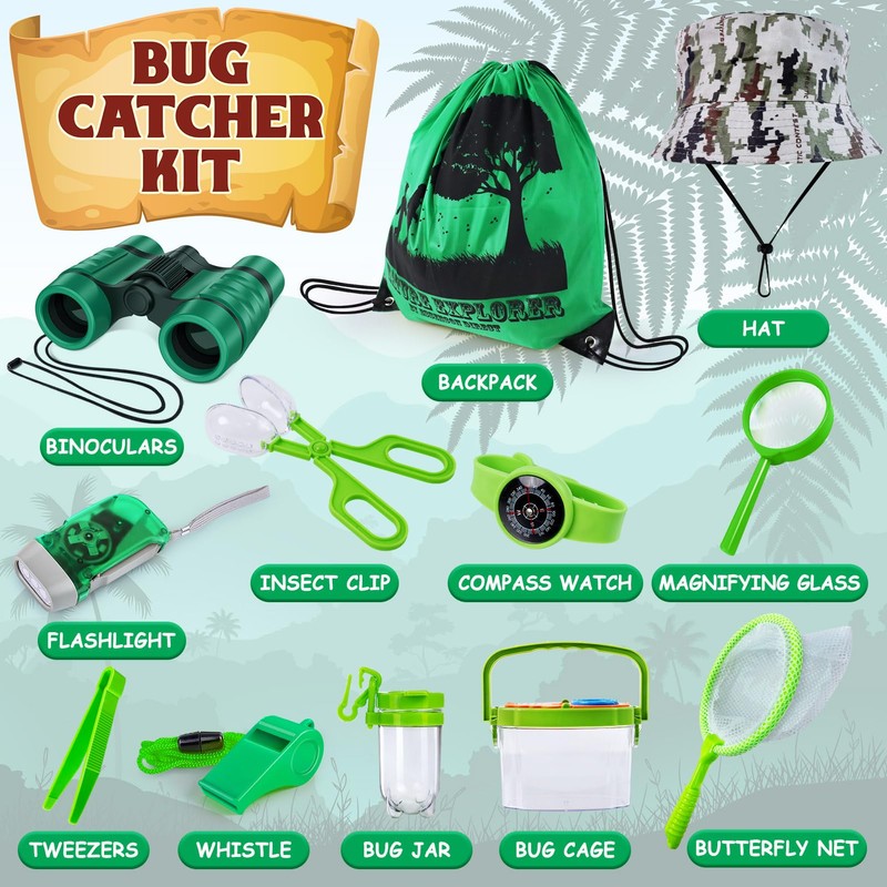 essenson Explorer Set for Children - Binoculars for Children, Explorer
