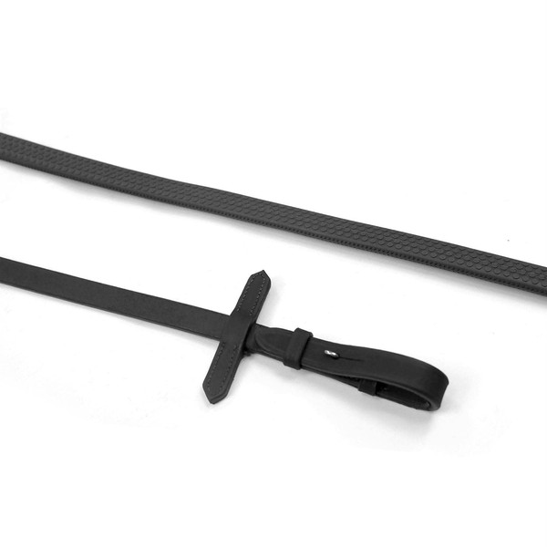 John Whitaker Rubber Reins Black Ready to Ride