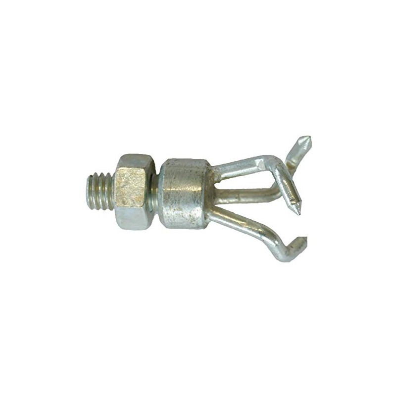 Three-tooth claw for pipe cleaning spirals with threaded coupling