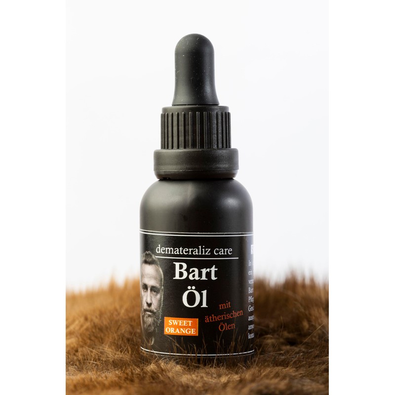 Demateraliz Care Bartöl, Sweet Orange Duft mit ätherischen Ölen, Bart-Pflegeöl
