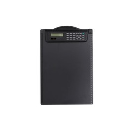 MAUL Klemmbrett mit Rechner | DIN A4 Klemmbrett | integrierter Solar Rechner mit 8-stelligem Display | multifunktionales Klemmbrett inkl. Taschenrechner | für Büro und Arbeitsplatz | Schwarz