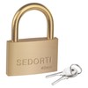 SEDORTI Weather Proof Lock, Solid Brass Padlock with Brass Shackle,