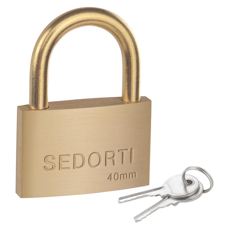 SEDORTI Weather Proof Lock, Solid Brass Padlock with Brass Shackle,