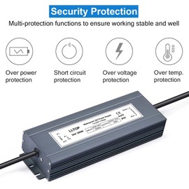 LLTOP LED Power Supply 24V 12.5A 300W LED Driver AC90-130V to 24VDC Converter Low Voltage Transformer Waterproof for Indoor Outdoor LED Lighting