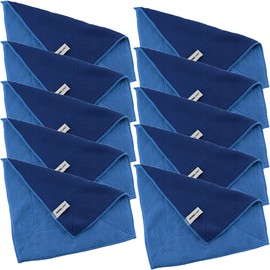 Kochblume 1-3-5-10 Set | Microfibre Cloth Cleaning Cloth 30 x 30 cm, Absorption Capacity up to approx. 300 ml | In a Colourful Box (Blue/DKL-Blue, Set of 10)