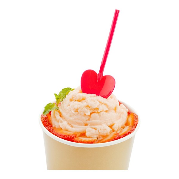 3.5 Inch x 1.25 Inch Heart Spoons, 100 Disposable Mini