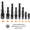 Bestgle 8pcs 1/4" Shank Drill Socket Adapter Extension Set for