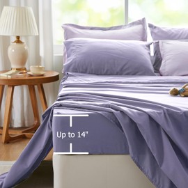 Kozyhvn Purple Lavender Comforter Set, 5-Piece Soft Bed in a Bag with Reversible Comforter, Sheets, Pillowcase & Sham - Boho All Seasons Twin XL Bedding Set