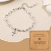 First Communion Bracelets for Women, Pearl Cross Bracelet First Holy