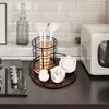 12 Inch Wood Lazy Susan, Rustic Brown Turntable Organizer with