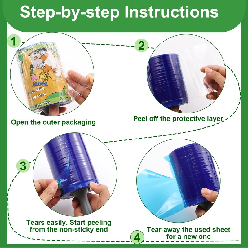 Lint Rollers Pet Hair Value Pack of 500 Sheets, Extra