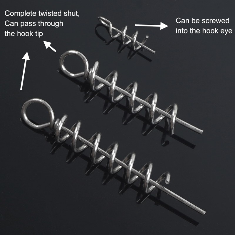 Soft Lure Bait Spring Twist Lock 150pcs Fishing Crank Hook