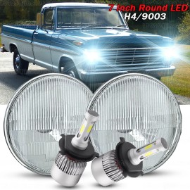 Unbranded For 1953-1977 Ford F-100 F-250 F-350 Pickup Pair 7" inch LED Headlights DRL