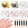 BISHENGYF Chrome Powder for Nails: 6pcs Metallic Effect Chrome Powder