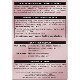 L'Oreal Paris Age Perfect Rosy Tone Crema hidratante facial antiflacidez, renueva y revive el tono saludable, 1.7 onzas (el embalaje puede variar)