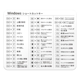[ZI:L] (Zeal) Shortcut Key Sticker Japanese List Windows Sticker (White)