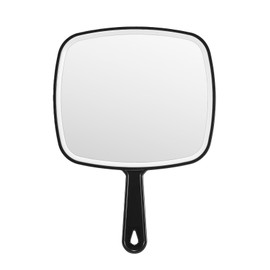 BEFUI Large Handheld Mirror，Hand Salon Mirror with Handle for Barbers, Hairdressing (Black，12.4"x 9")