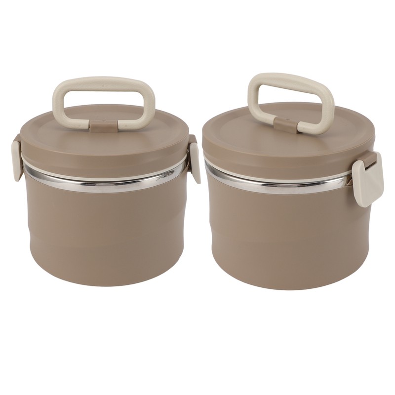 Insulated Food Container 304 Stainless Steel PP Stackable Portable Round