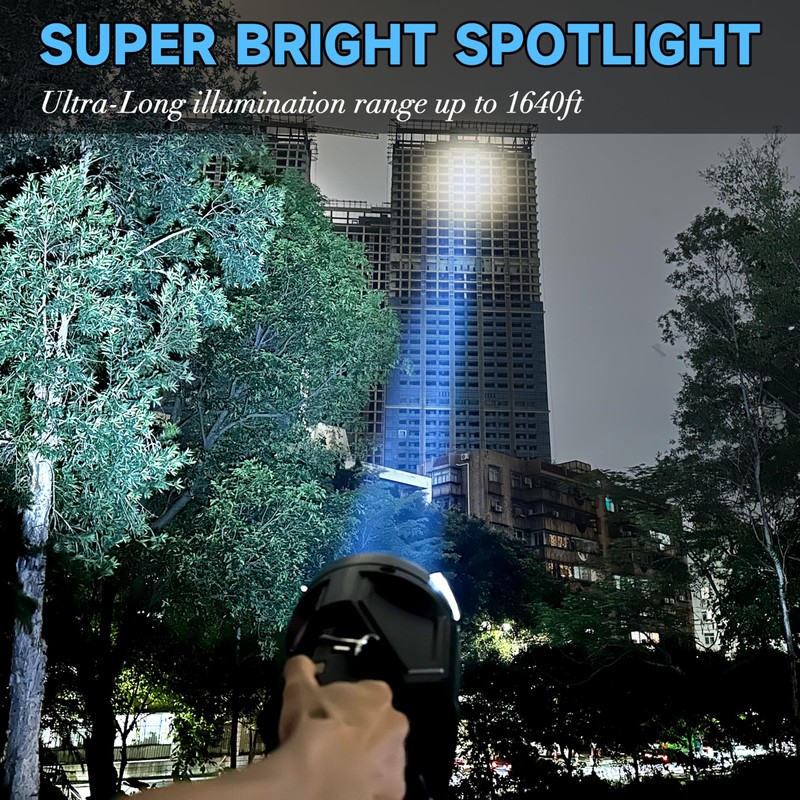 Solar Handheld Flashlight Rechargeable Multi Function High Bright 17000 Lumen
