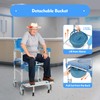 Movable Bedside Commode Chair with Foot Pedal, Multi-Functional Commode Toilet
