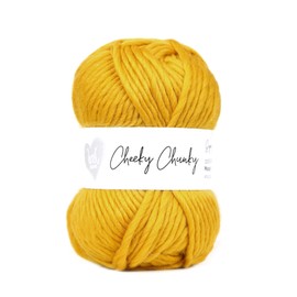 Wool Couture Cheeky Super Chunky Yarn - Super Soft Merino 100% Wool Yarn for Knitting and Crocheting Crafts, Sweaters, Blankets, and More - Mustard, 100g Ball - 1-Pack