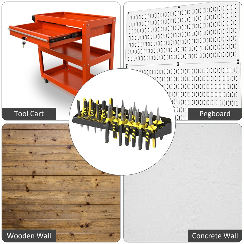 UNITEDPOWER Pliers Holder, Wall Mount Storage Rack Organizer for Workshop,