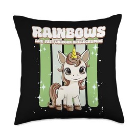 Rainbows Are Just Unicorn Breadcrumbs Unicorn Throw Pillow