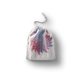 Le Jardin du Lin Printed Cotton Bags with Drawstring, Shopping Bag, Fabric Bag, Fabric Bag, Vegetable Bag, Reusable, Environmentally Friendly, Multipurpose, Foldable, Size: 40 x 50 cm