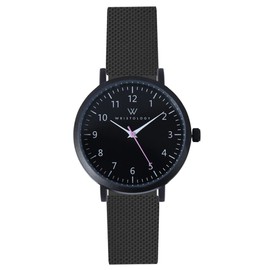 Wristology Olivia Mini Matte Black Womens Watch - Black Easy Change Silicone Band- Petite Small Easy to Read Analog Black Face with Numbers and Second Hand for Women, Nurses, Teachers, EMT OBM03