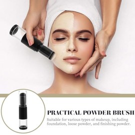 FOMIYES Brocha para base Brocha para maquillaje Brocha para rubor de viaje con frasco de botella de polvo suelto recargable