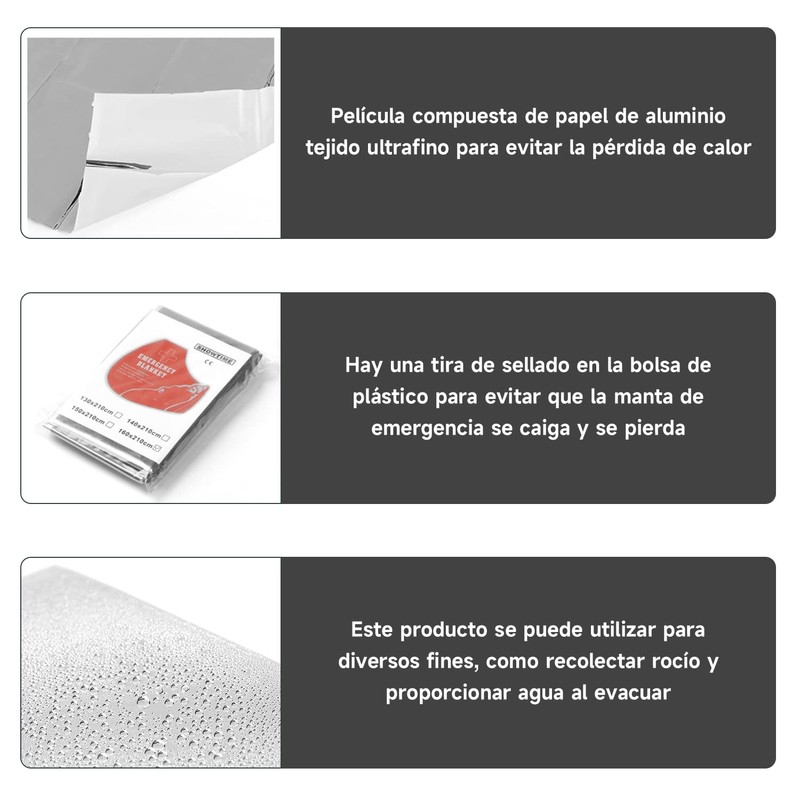POGEPE Manta Térmica para Supervivencia Al Aire Libre es Resistente