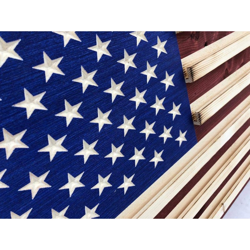 Extra Large Rustic American Flag Challenge Coin Display