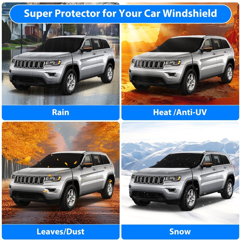 BOGI Windshield Cover for Ice and Snow, Heavy Duty 600D