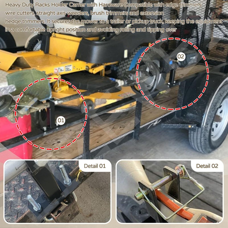 Mower Trimmer Utility Kit, Heavy Duty Weed Eater Rack, Weed
