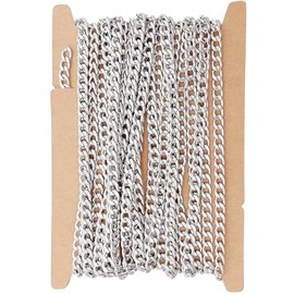 THREENEST 16.4-Feet Stainless Steel Curb Chains,Thick Decorative Cuban Twisted Links Chain for Necklace Bracelet Jewelry Making [Width 4.5mm]