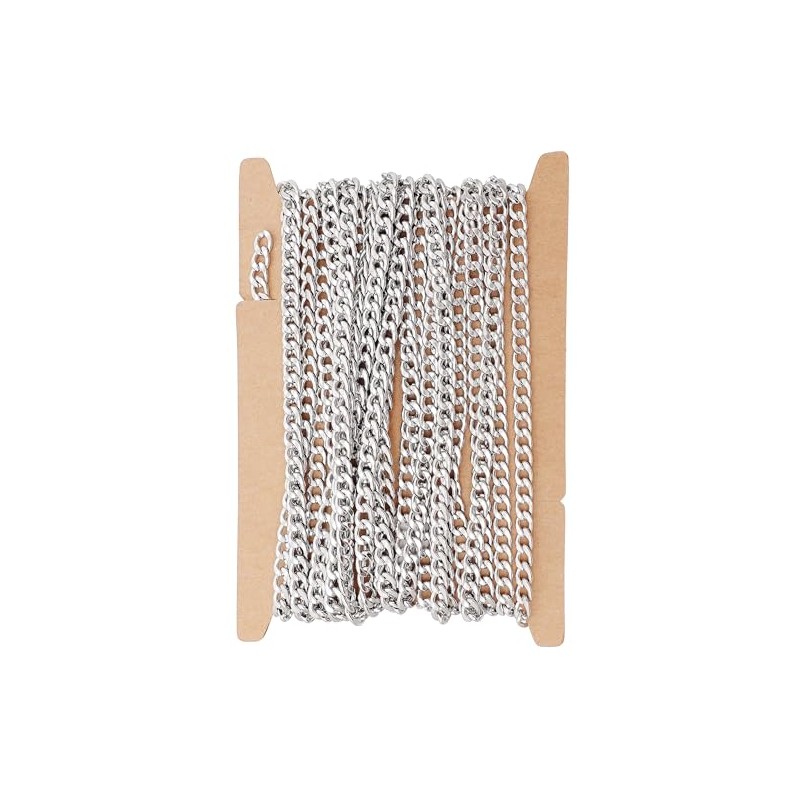 THREENEST 16.4-Feet Stainless Steel Curb Chains,Thick Decorative Cuban Twisted Links