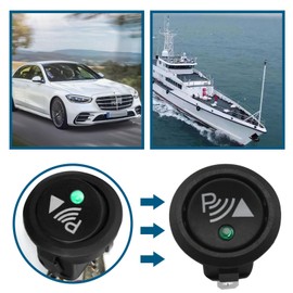 Be In Your Mind 2pcs 3Pin Lluminated Roud with Green Light Rocker Parking Off Switch Sensor Compatible with Car Boat Modification 23x25mm Black