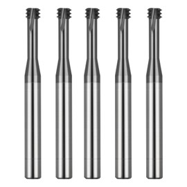 Metric Thread Milling Cutter Solid Carbide for Stainless Steel Thread Angle 60 Degrees CNC for Metal Working Replace Taps-(5pcs M8×1.25)