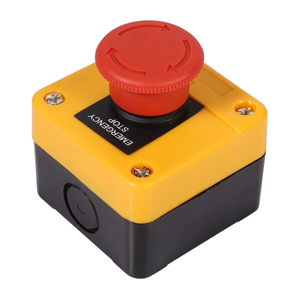 1Pc 660V 10A Plastic Shell Red Sign Emergency Stop Mushroom