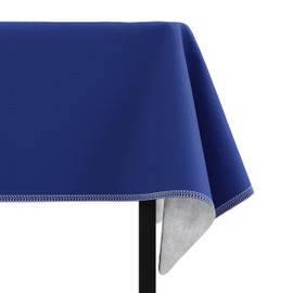Manteles de vinilo con reverso de franela de lujo, color liso y calidad superior, impermeables, Azul oscuro, 54 Inch. X 70 Inch.