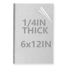 1/4Inch Thick Aluminum Sheet Plate, 6” x 12” Heavy Duty Aluminum Sheets Plates with Protective Film, 6061 Flat Plain Panel Plate Solid Metal Sheet Plate for Crafting Structural Framing Base Plate