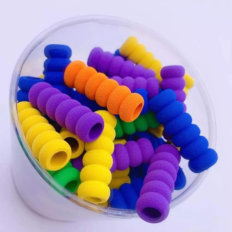 10Pcs Multicolour Soft Foam Pencil Grips, Pen Grippers for Diamond