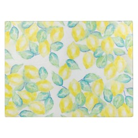 Boston International Charcuterie Board Tempered Glass Serving Tray for Cheese, Meats & Snacks Platter for Kitchen & Entertaining, Large 16" x 12", Lemon Verbena