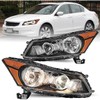 Headlight Assembly Pair for 2008-2012 Honda Accord Sedan 4-Door OE Style Headlamp Replacement Driver and Passenger Side (Set of 2)