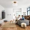 OYKYOHEI Semi Flush Mount Ceiling Light, Globe Glass Ceiling Light