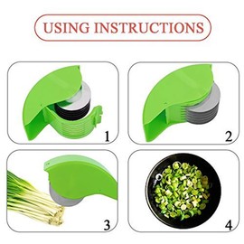 Herb Roller Mincer, AOZBZ Manual Hand Scallion Chive Mint Cutter with 6 Stainless Steel Blade Kitchen vegetable chop