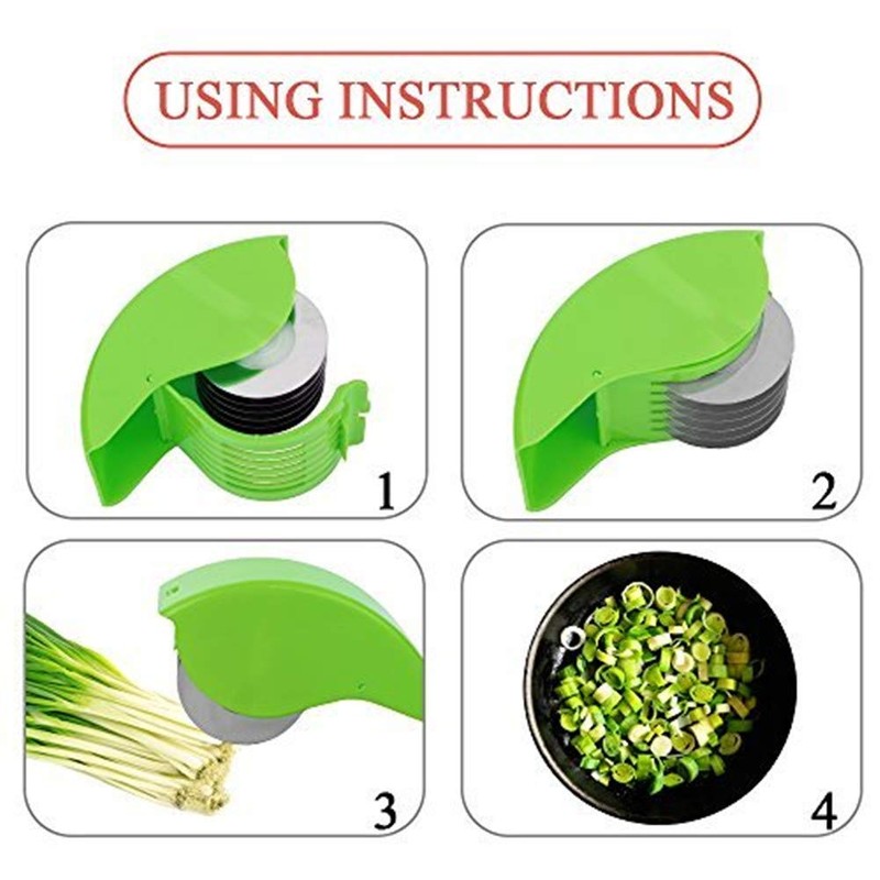 Herb Roller Mincer, AOZBZ Manual Hand Scallion Chive Mint Cutter