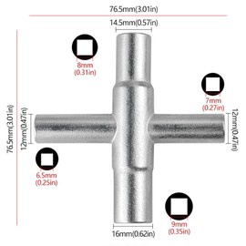 2Pcs 4 Way Sillcock Key Wrench Set, Multi-Functional Utilities Water Key